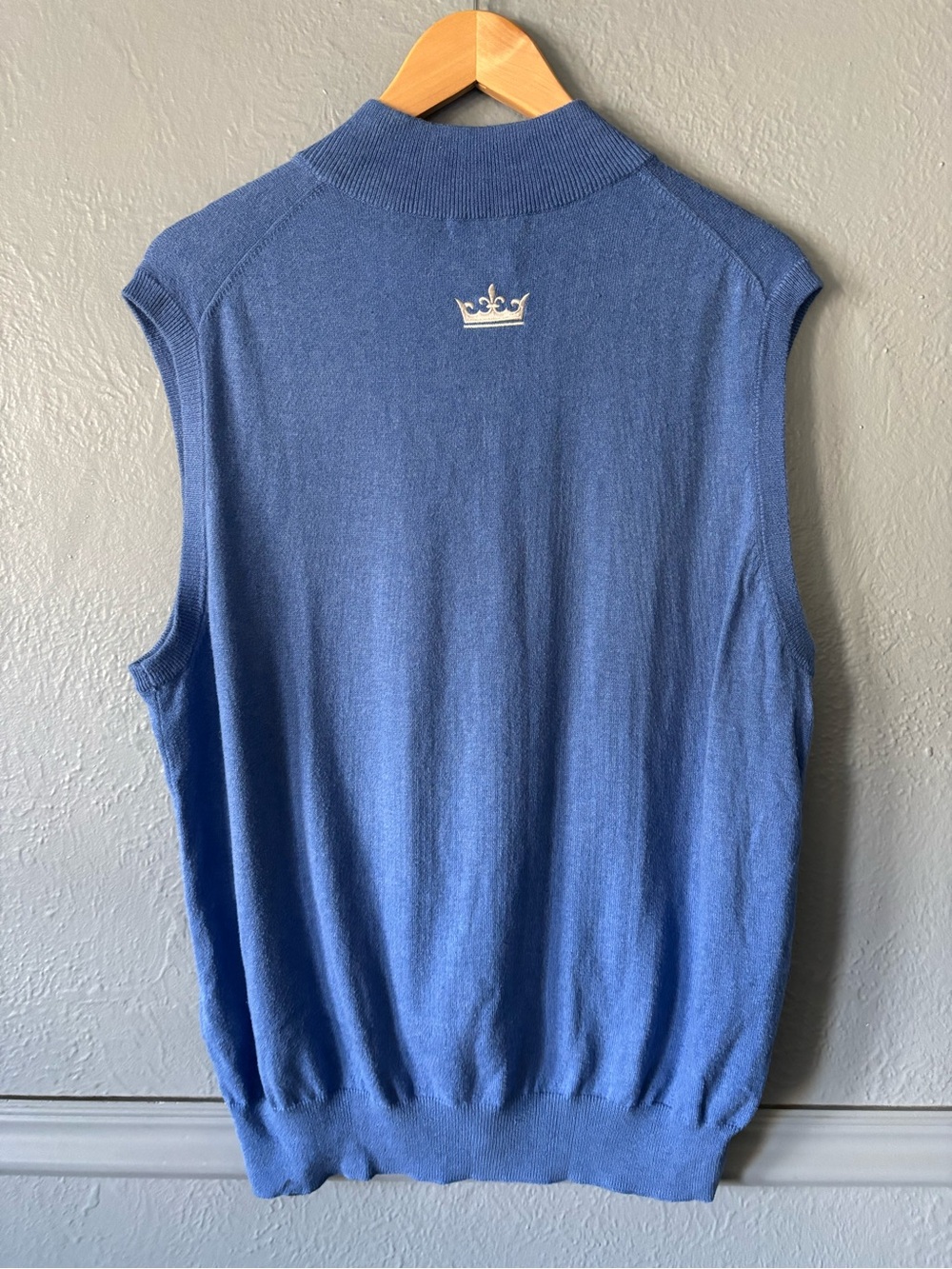 Peter Millar Cotton Cashmere Quarter Zip Sweater Vest Men’s Large Blue - Picture 5 of 9